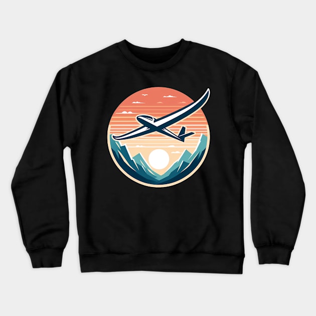 Glider Sailplane Biplane Crewneck Sweatshirt by ThesePrints